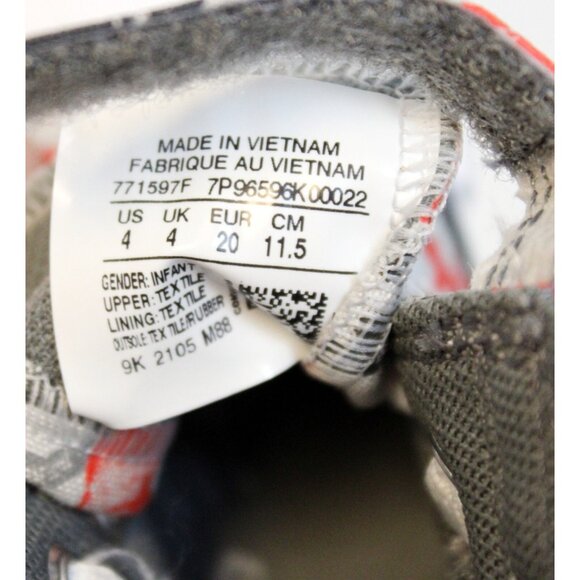 Converse Toddler Boy Dino Shoes sz 4 Sneakers Hi Top All Star Chuck Taylor Ankle - Picture 8 of 8